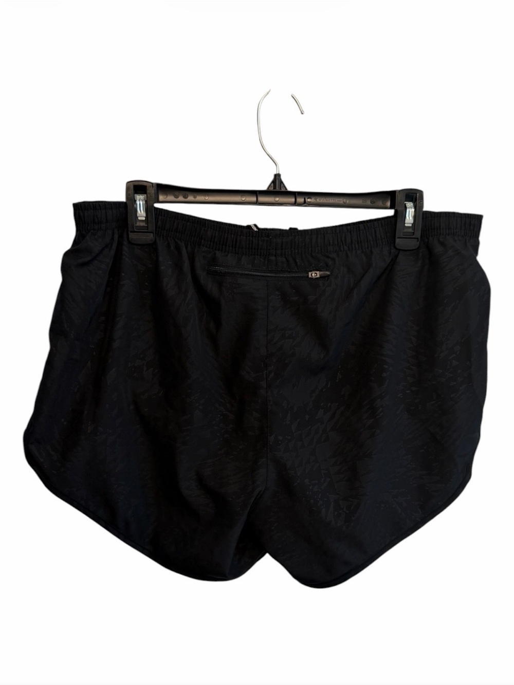 Nike Black Athletic Running Shorts with White Swoosh - Picture 2 of 3